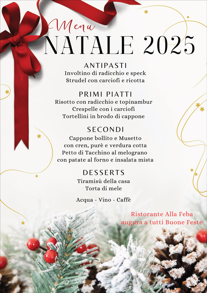 Pranzo di Natale a Carbonera Ristorante Alla Feba