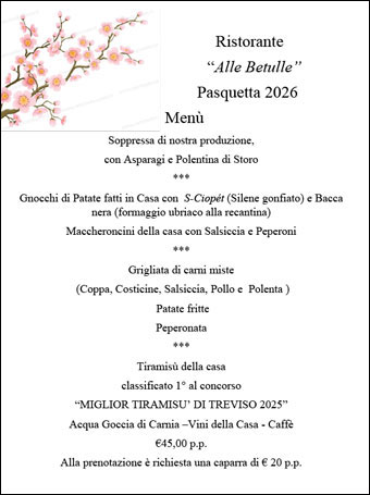 pasquetta a crocetta del montello ristorante le betulle