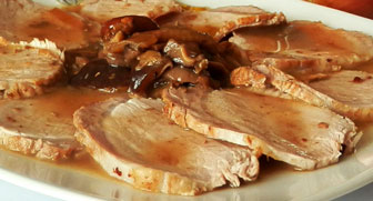 carbonera bioil caffè arrosto di maiale ai funghi