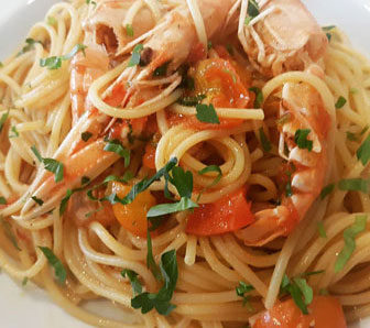 spaghetti con gli scampi